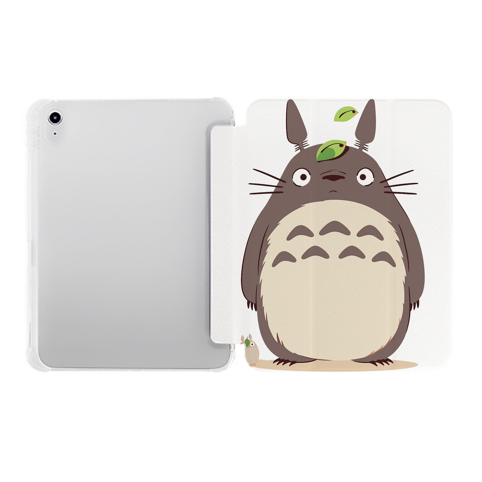 （画像用） となりのトトロ 草壁メイ 草壁サツキ My Neighbor Totoro Satsuki Kusakabe Mei Kusakabe IPad ケース ペン収納付き 三つ折りスタンド PUレザー×シリコン 対応機種9.5/10.5/10.9インチ